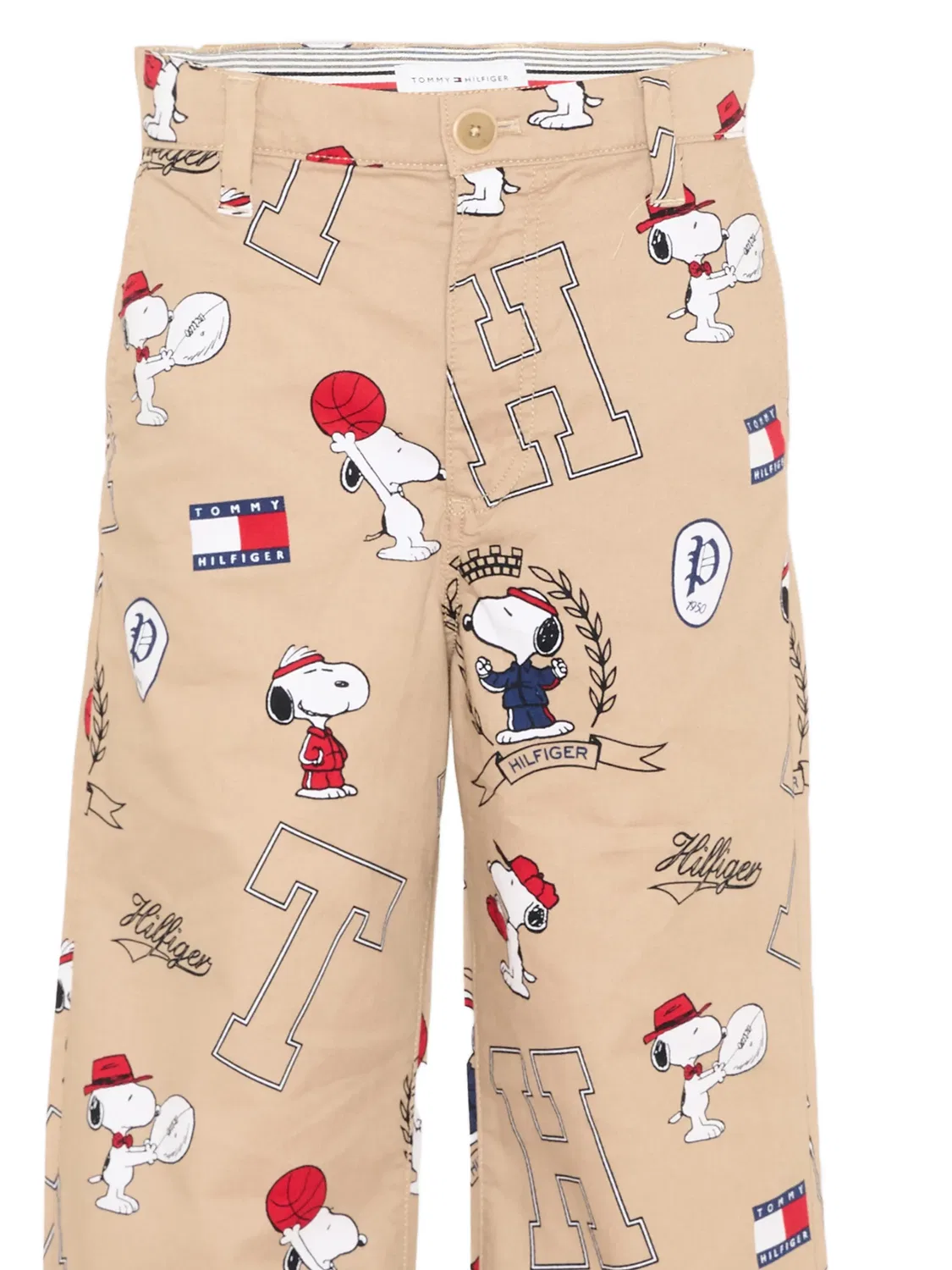 Прямые брюки с графичным принтом Tommy Hilfiger, нейтральные — фото 3
