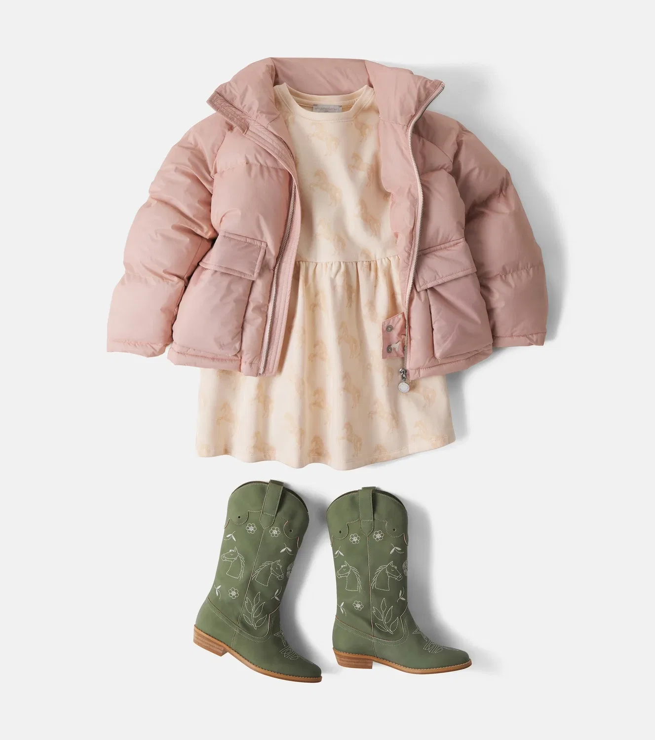 Куртка-пуховик на молнии Stella Mccartney Kids, розовый — фото 2