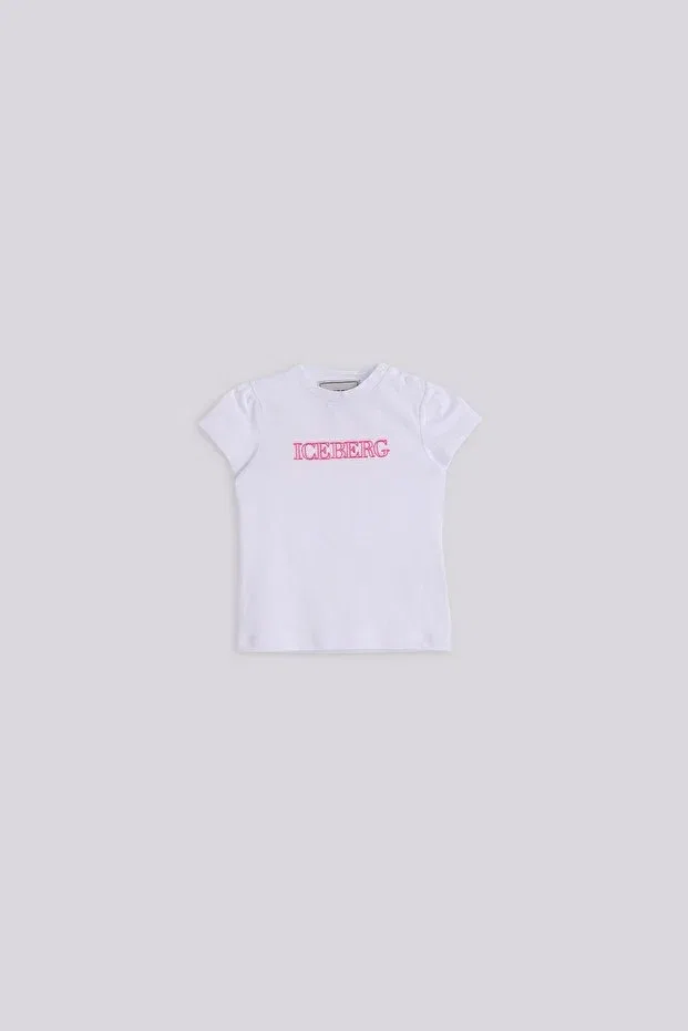 Детское для девочек хлопковое футболка Iceberg, White