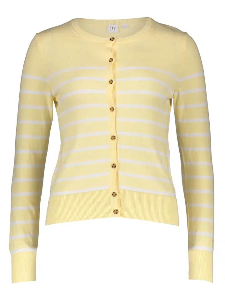 Женский кардиган в полоску GAP, Yellow/White