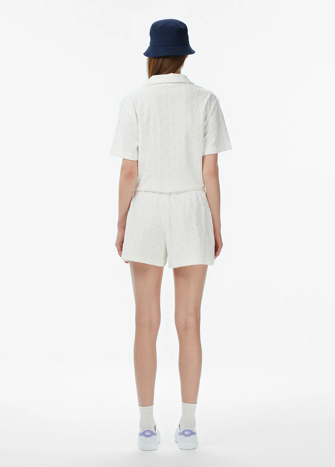 Шорты Lacoste Relaxed Fit Monogram, белые — фото 2