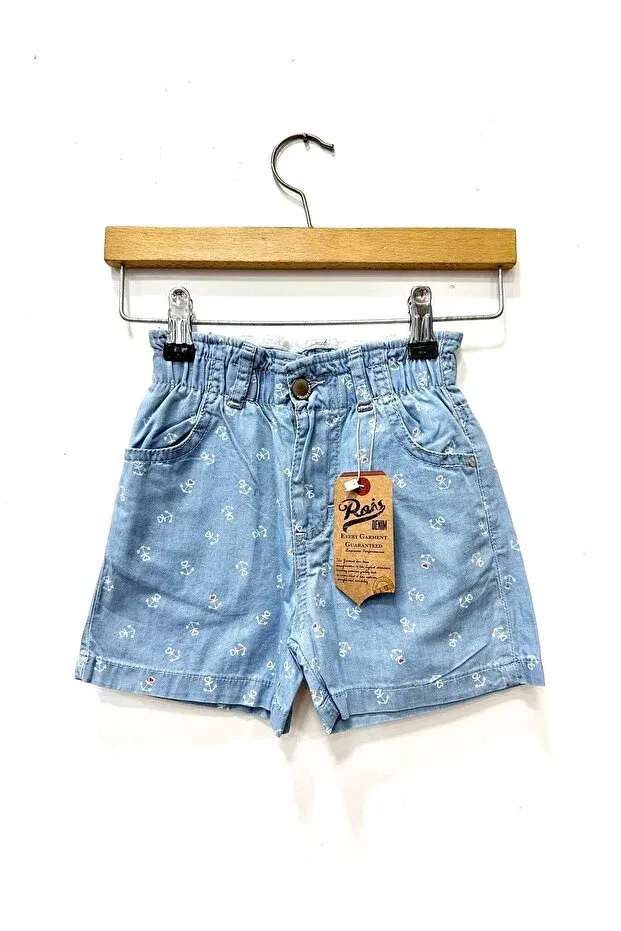 Детские шорты для девочек джинсовые с принтом Rois Kids, Blue