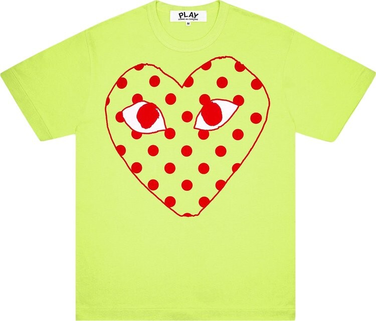 

Футболка Comme des Garçons PLAY Pastelle Polka Dot Logo T-Shirt 'Green', зеленый