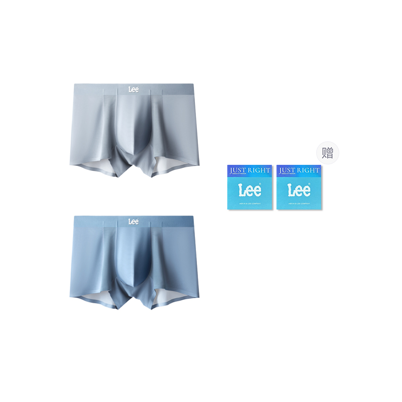 

Трусы мужские дышащие бесшовные антибактериальные с высокой упругостью боксеры 4 шт набор в подарочной упаковке Lee, синий