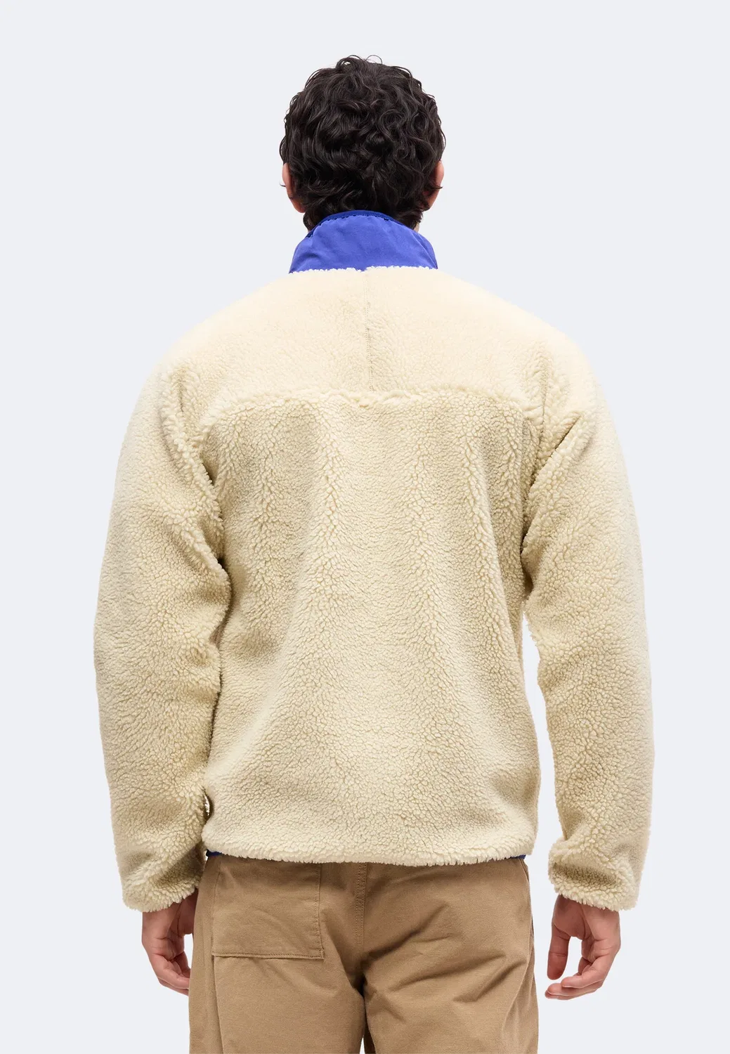 Классическая ретро-куртка из флиса Patagonia, Dark Natural/Cobalt Blue — фото 3