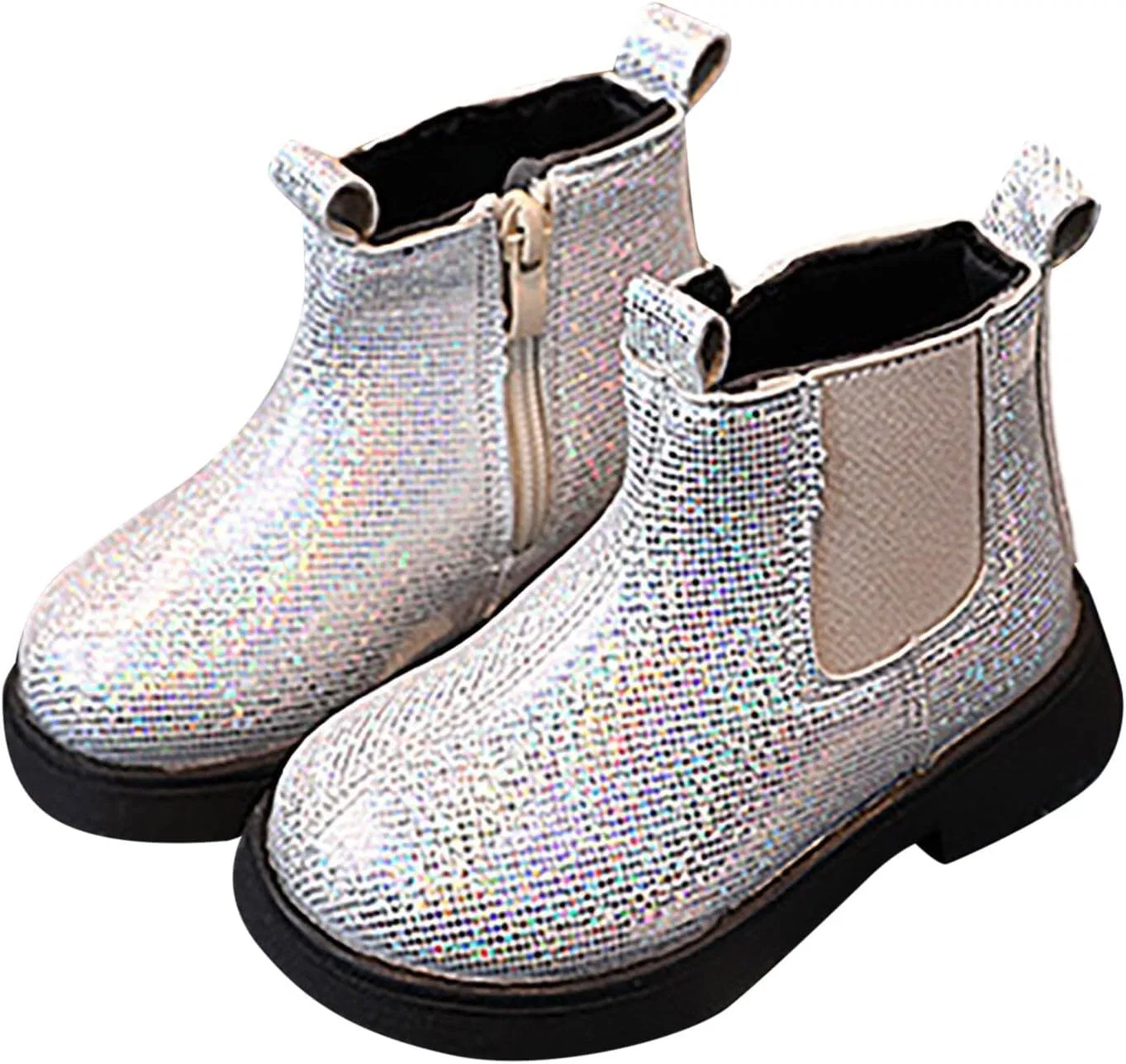 Детские ботинки для девочек с блестками на молнии Leather Dress Booties 3-12 Years — фото 2