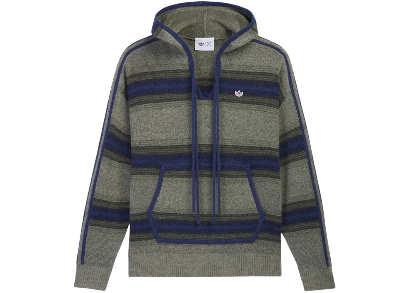 Мужская худи CLOT Baja Hoodie By Edison Chen Adidas, Trace Khaki/Tech Indigo