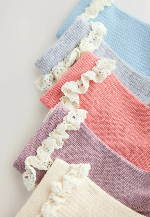 Носки с рюшами 5 пар, хлопок, Ruffle frill 5 pack, Next, мультиколор — фото 2