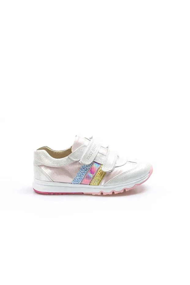 Детские спортивные туфли для девочек из натуральной кожи Laviovil, Silver-Pink
