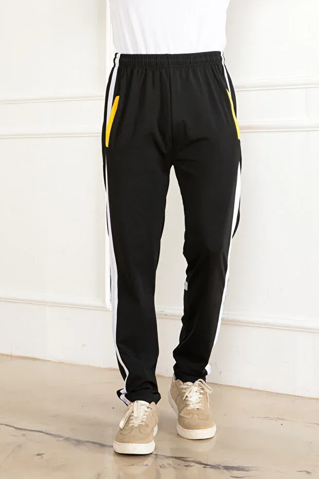 Детские брюки для девочек скинни из дайвинга Nacar Çarşı, Black Yellow — фото 4