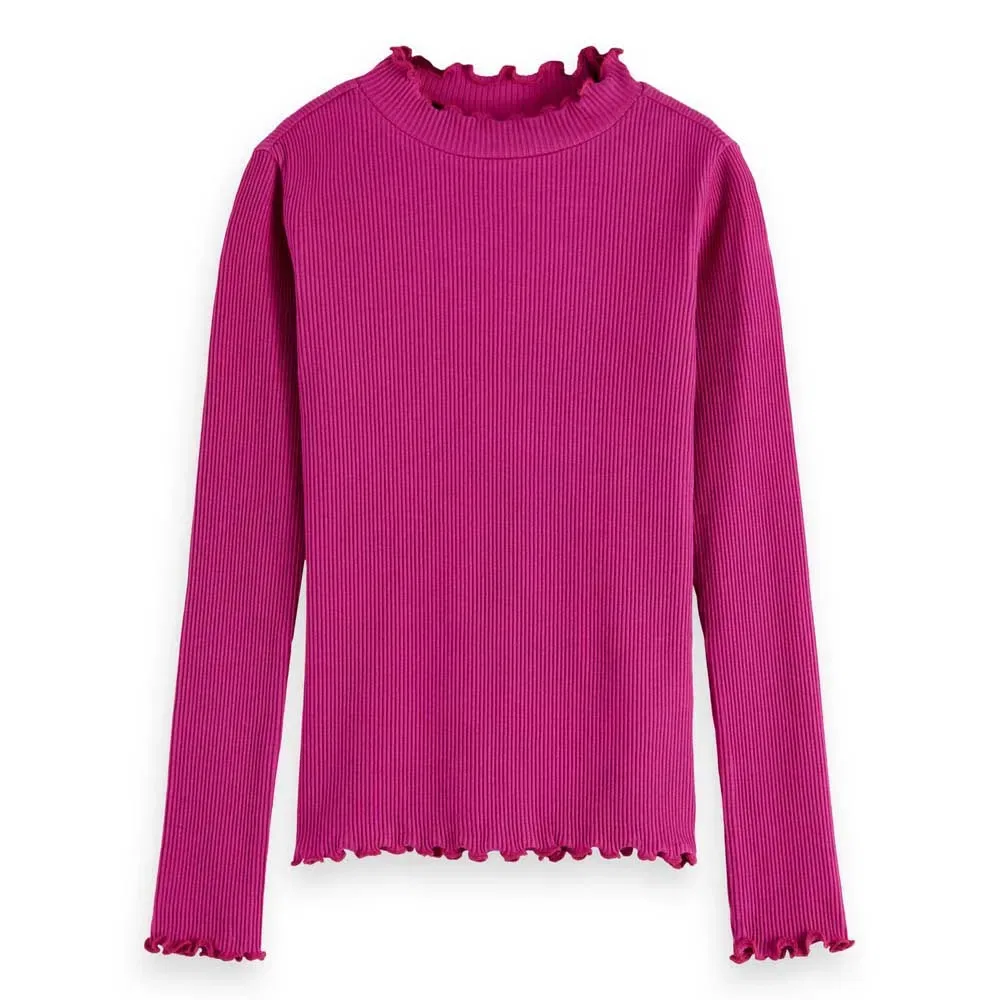 Детская футболка с принтом Mock Ribbed Slim Fit Scotch & soda, Pink