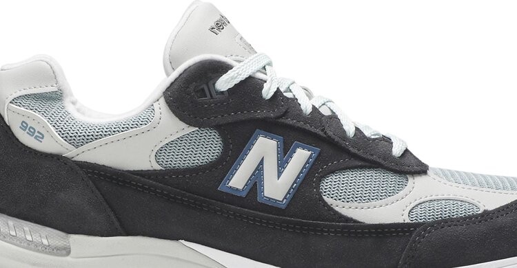 Кроссовки New Balance Kith x 992 Made in USA 'Steel Blue', серый — фото 3