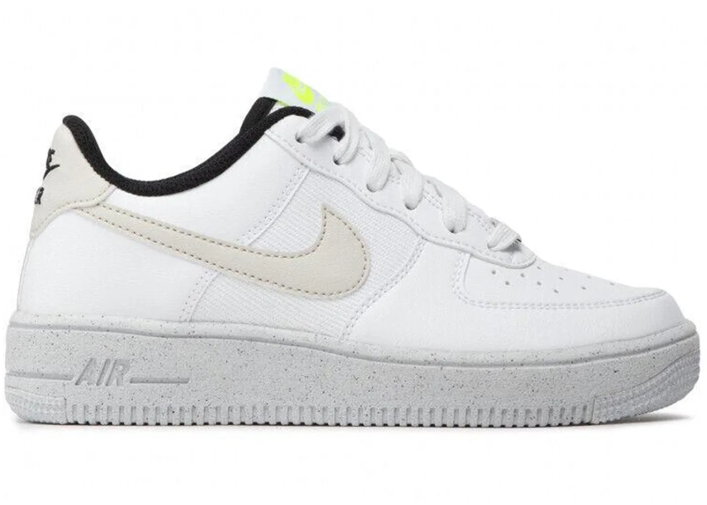 Детские кроссовки с низким верхом Nike Air Force 1 Low Crater Nike, White Volt Black Light Bone