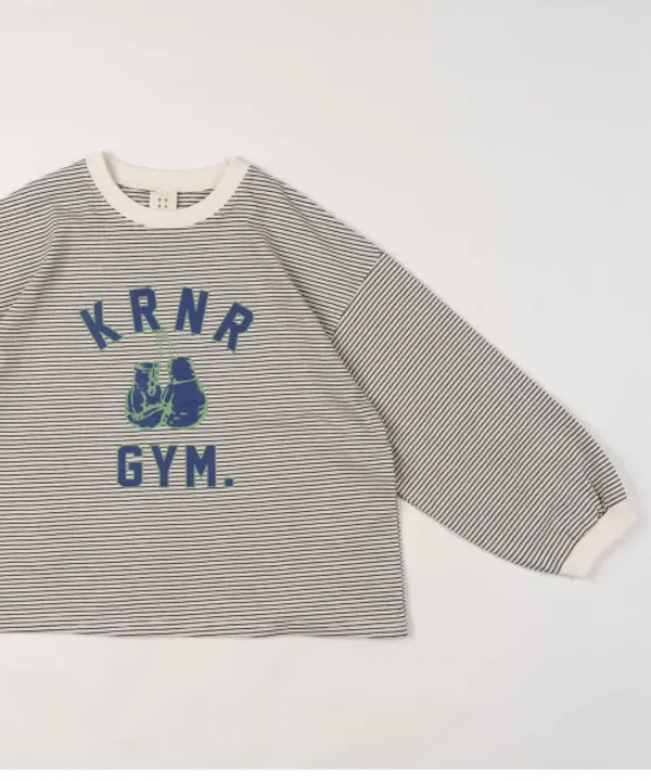 Футболка с длинным рукавом полосатая Envy Wide Fit, Krnr, айвори — фото 2