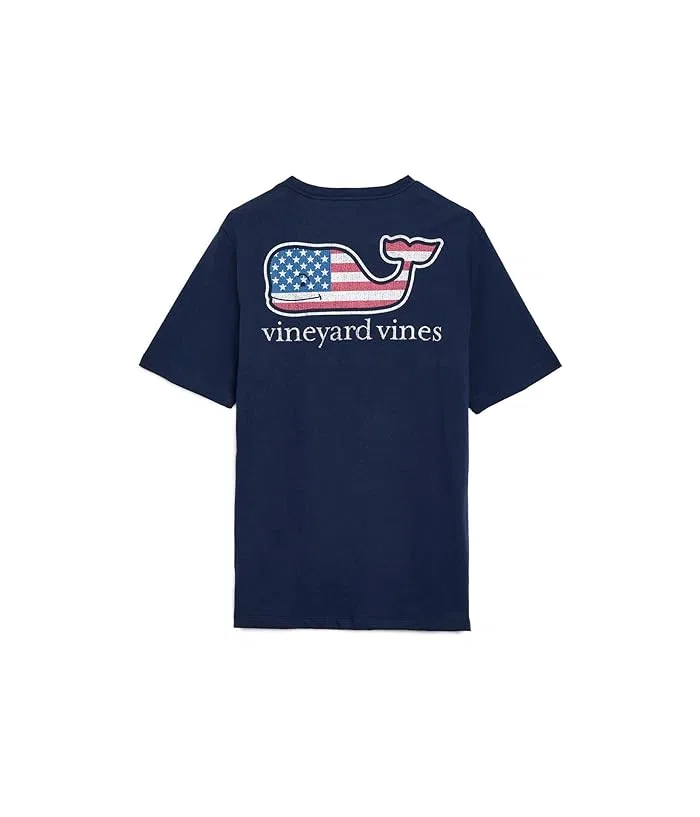Футболка с коротким рукавом и карманом Flag Whale Vineyard Vines Kids, Vineyard Navy — фото 2