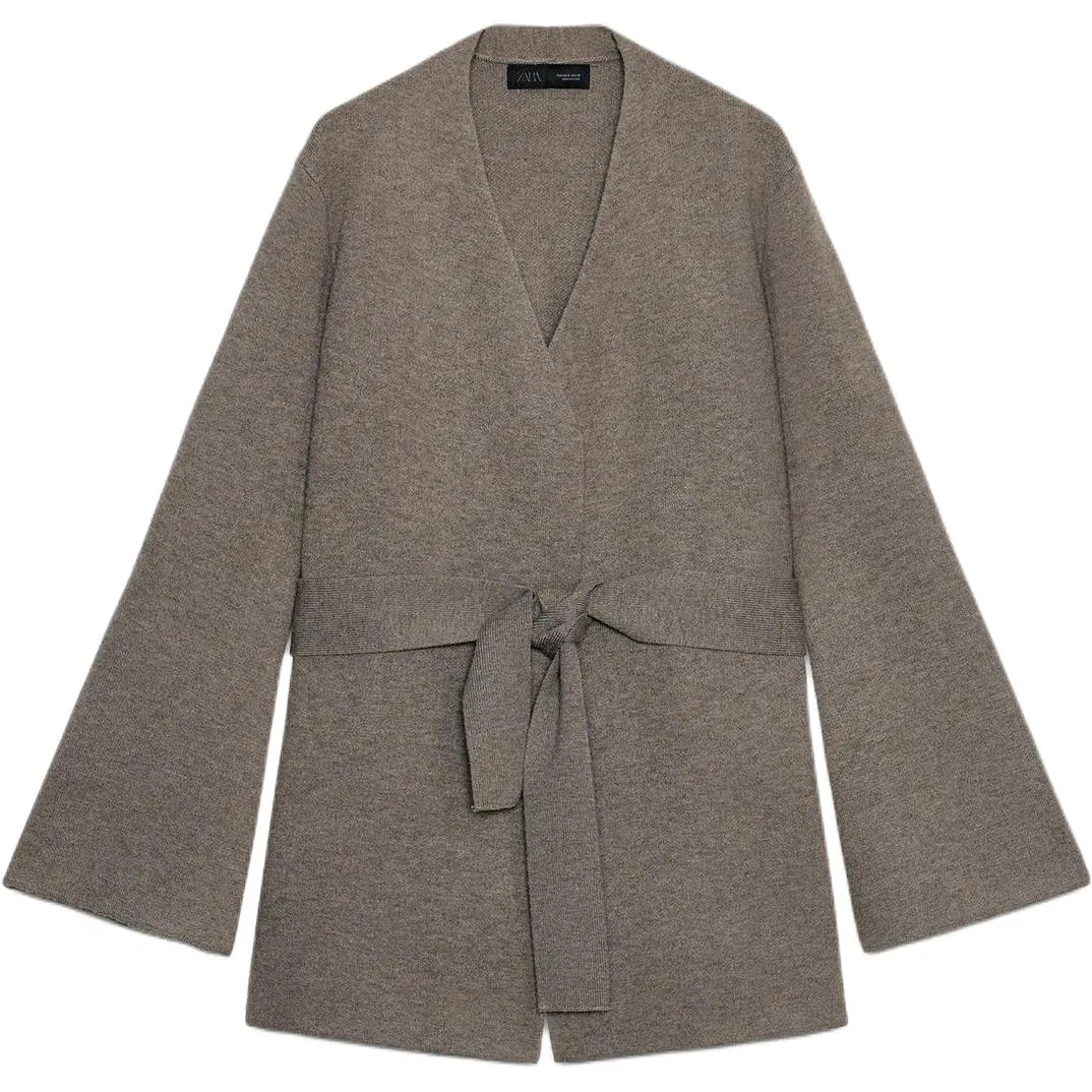 Женский свитер с V-образным вырезом Mink ZARA, Mink