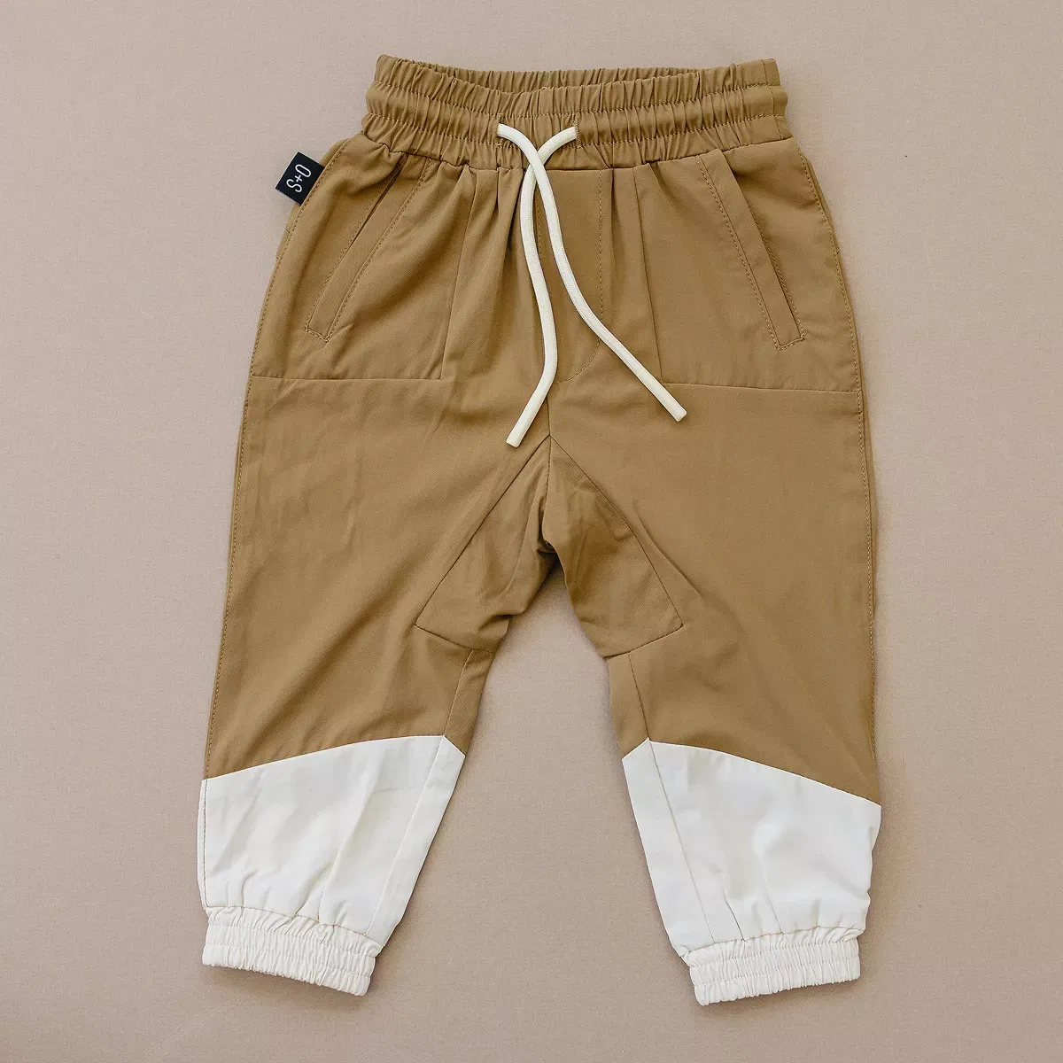 Детские брюки для девочек спортивные с цветовым блокированием Julian Jogger Olive + Scout, Brown