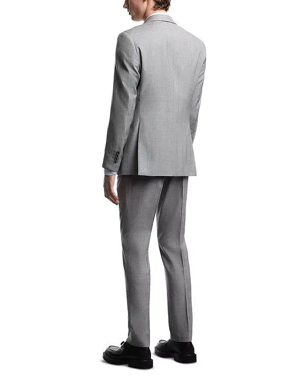 Мужской костюм из шерсти Emporio Armani Regular Fit, серый — фото 2