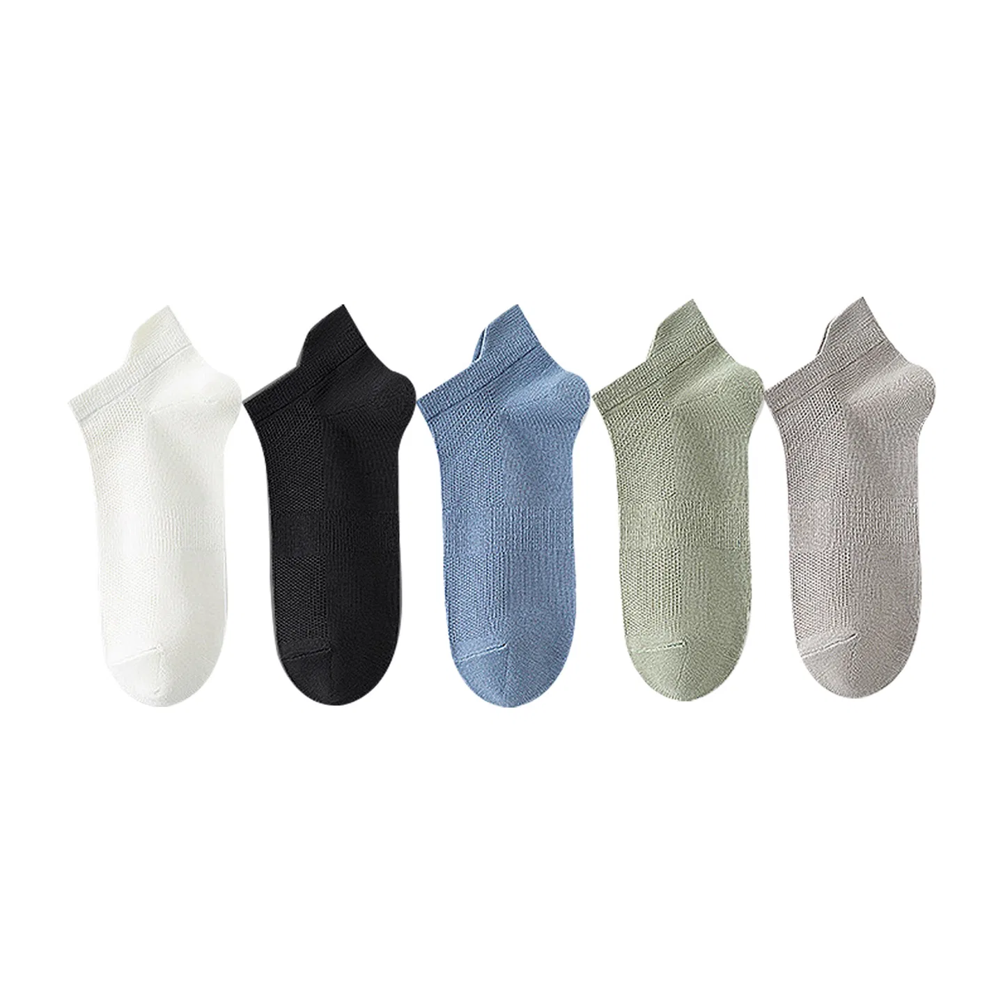 Детские носки-следки MINISO, Цвет Light Green+Light Gray+White+Blue+Black