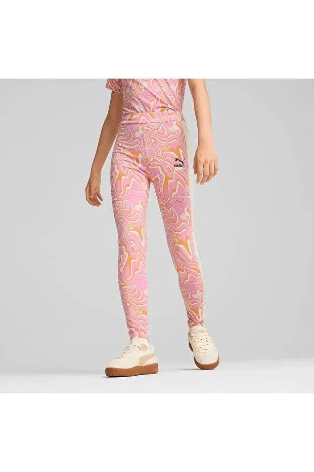 Детские леггинсы с принтом Lava Land Leggings Puma, Pink — фото 4