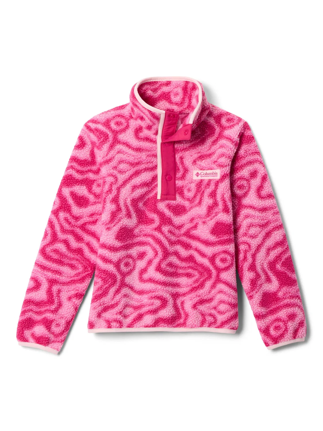 Флисовая кофта на кнопках Columbia Helvetia II, розовый
