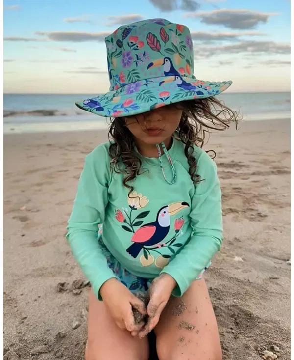 Детский купальник для девочек с принтом Purebaby, Toucan Print — фото 2