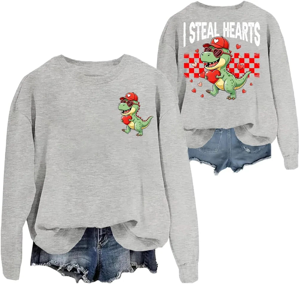 

Свитшот I Steal Hearts с динозавром woati