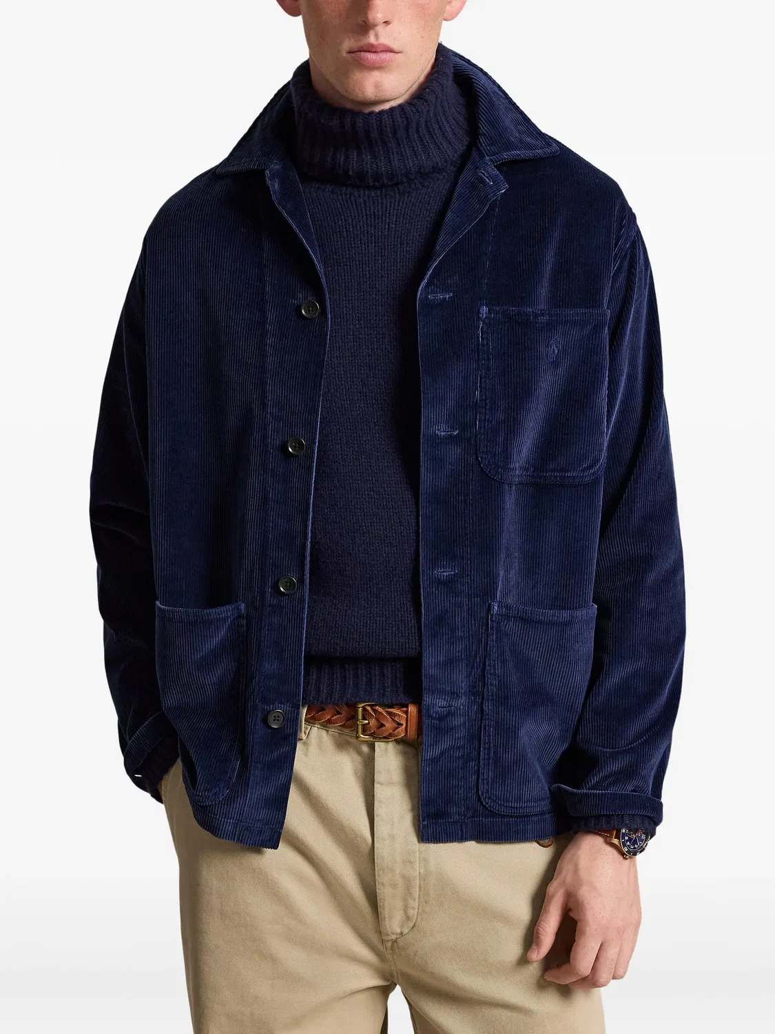 Куртка-рубашка из вельвета, синяя Polo Ralph Lauren, синий — фото 4