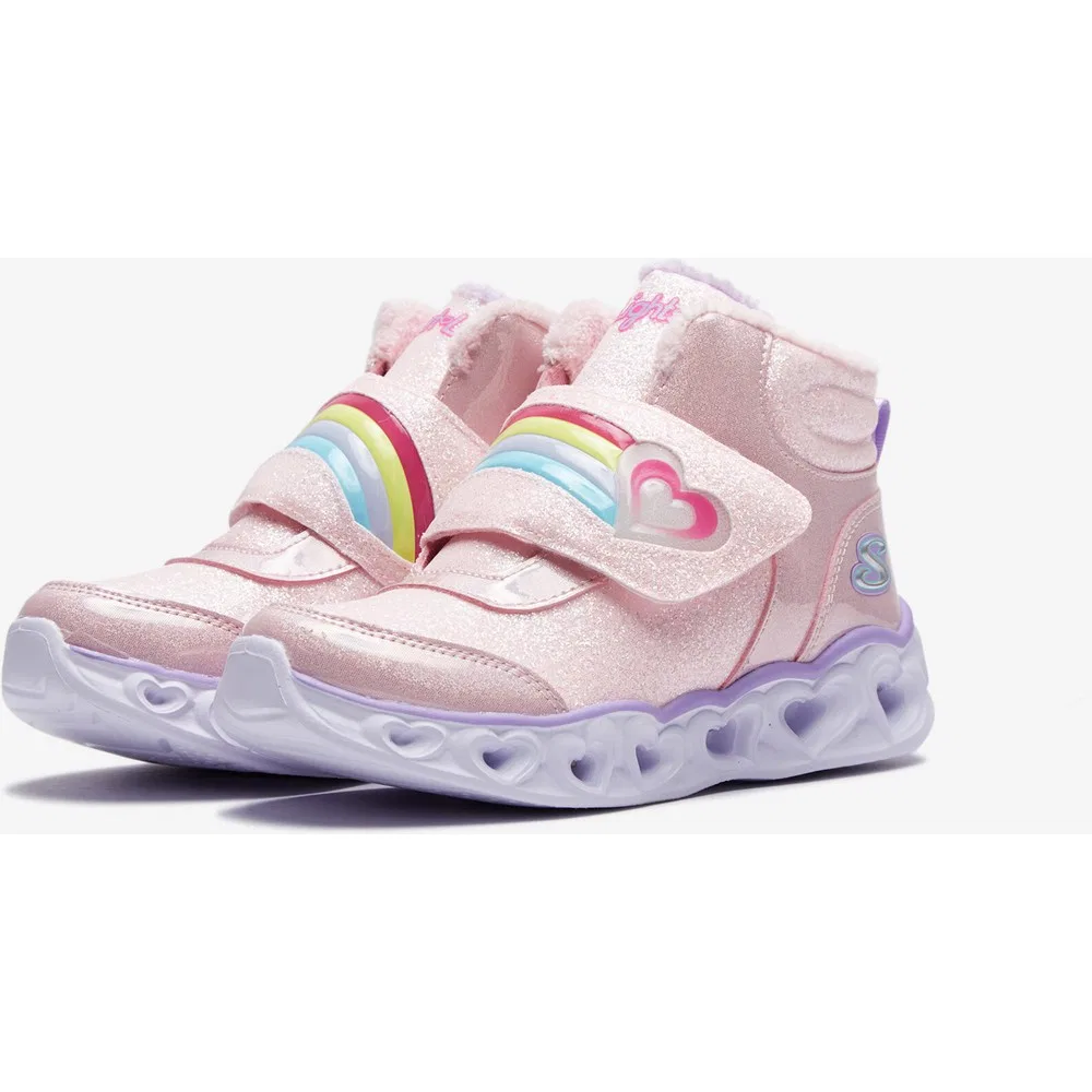 Детские кроссовки-ботинки для девочек с подсветкой Heart Lights - Brilliant Rainbow Skechers — фото 4