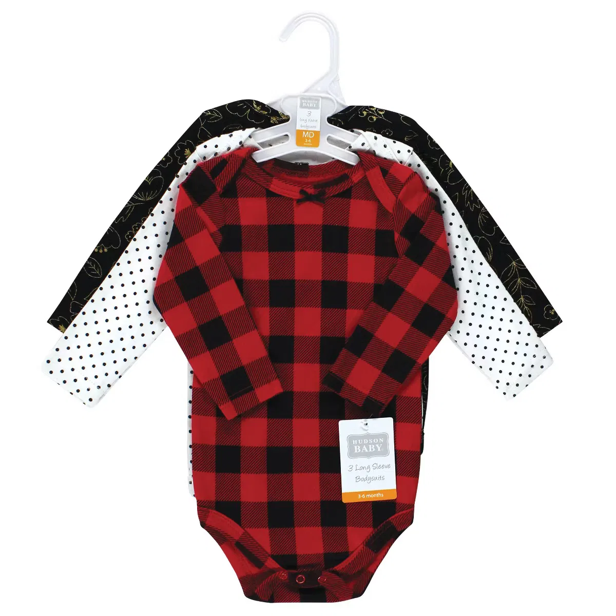 Боди-комбинезон с длинным рукавом Hudson Baby, Buffalo Plaid Gold — фото 2