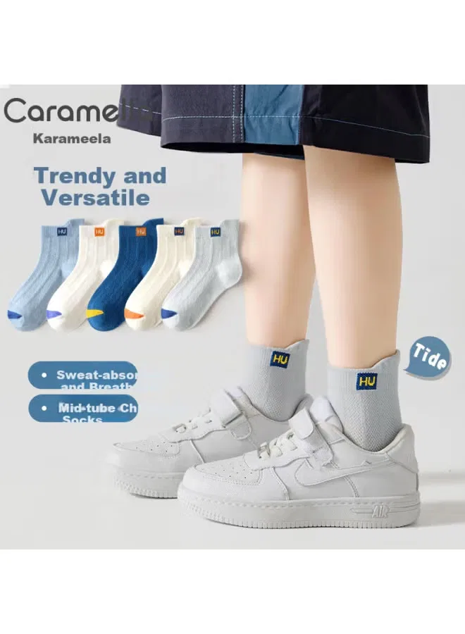 Носки детские летние хлопковые с сеткой Caramella, микст
