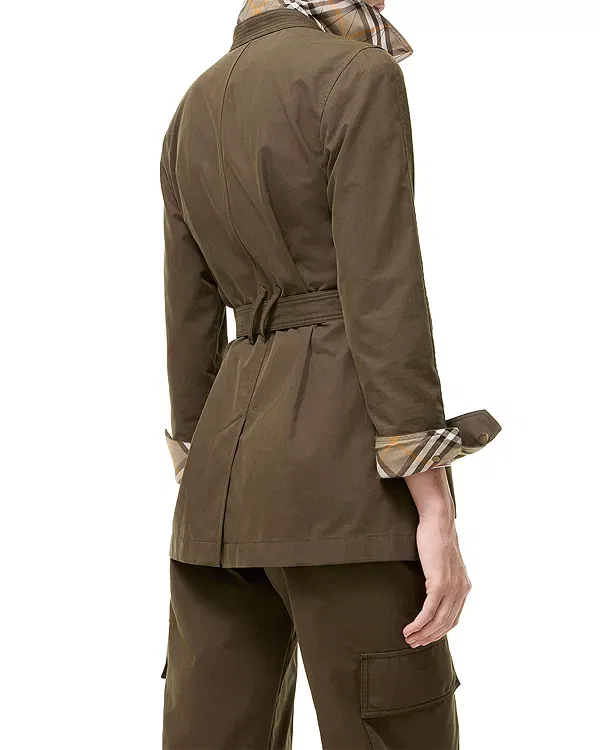 Женская куртка с поясом Gabardine safari jacket Burberry, Juniper — фото 2