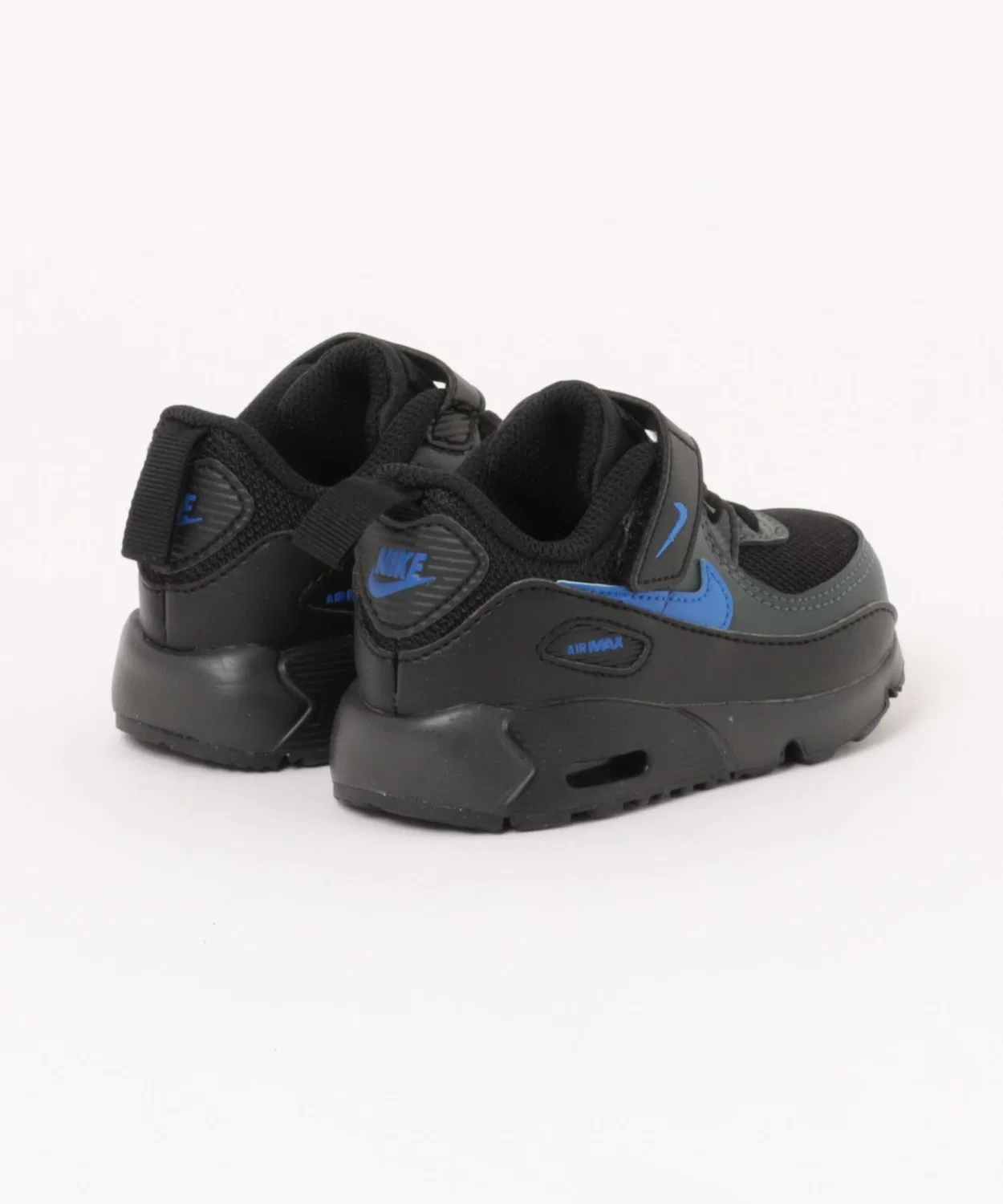 Детские кроссовки с липучкой Air Max 90 Mesh VS TD NIKE, Black/Racblu — фото 2