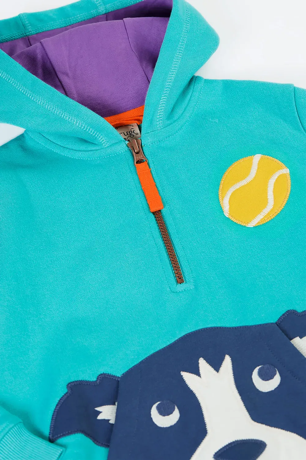 Детский худи с полузастежкой-молнией Hadley Frugi, Aqua — фото 2