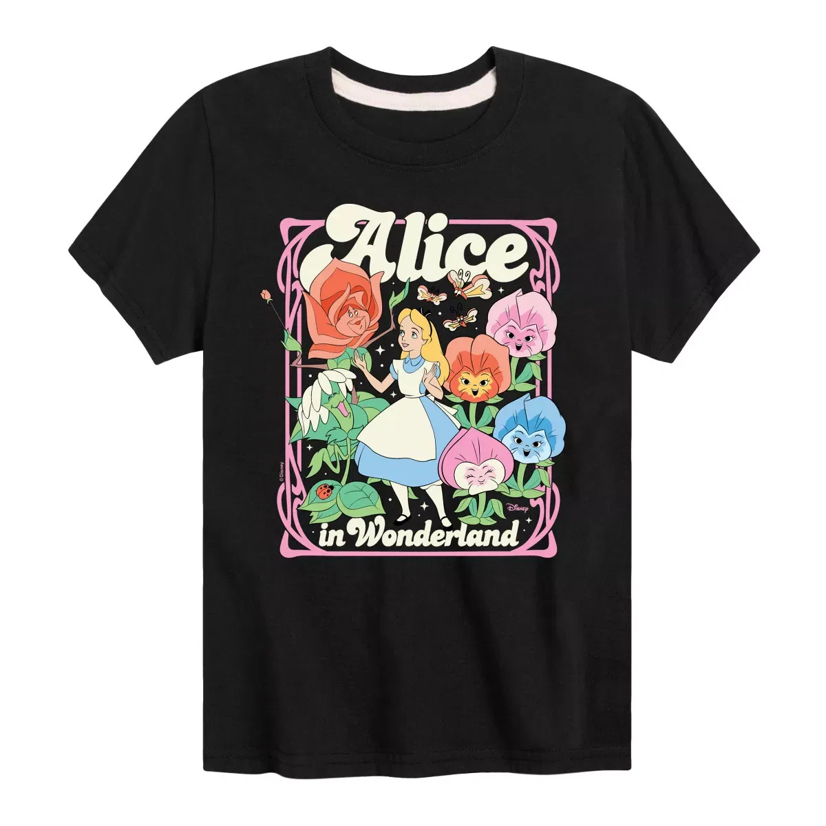 Детская футболка с коротким рукавом с принтом Alice In Wonderland Disney, Heather Charcoal