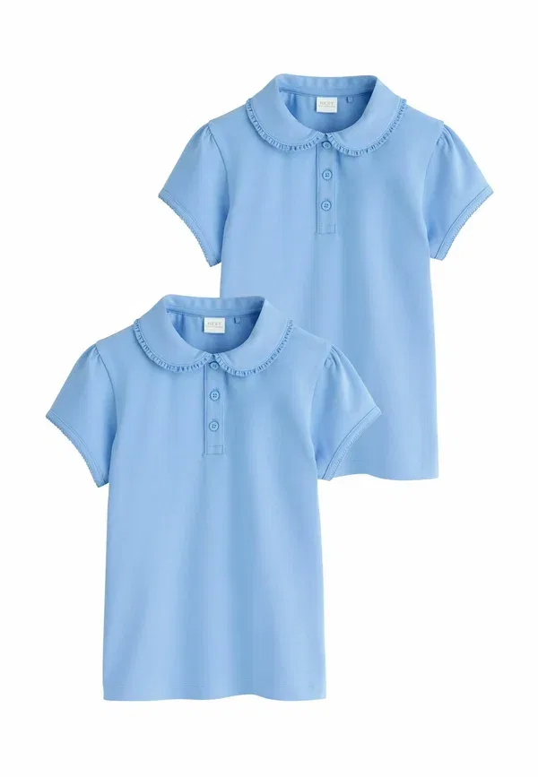 Комплект из 2 поло с бордюром, Next, Light Blue, светло-голубой