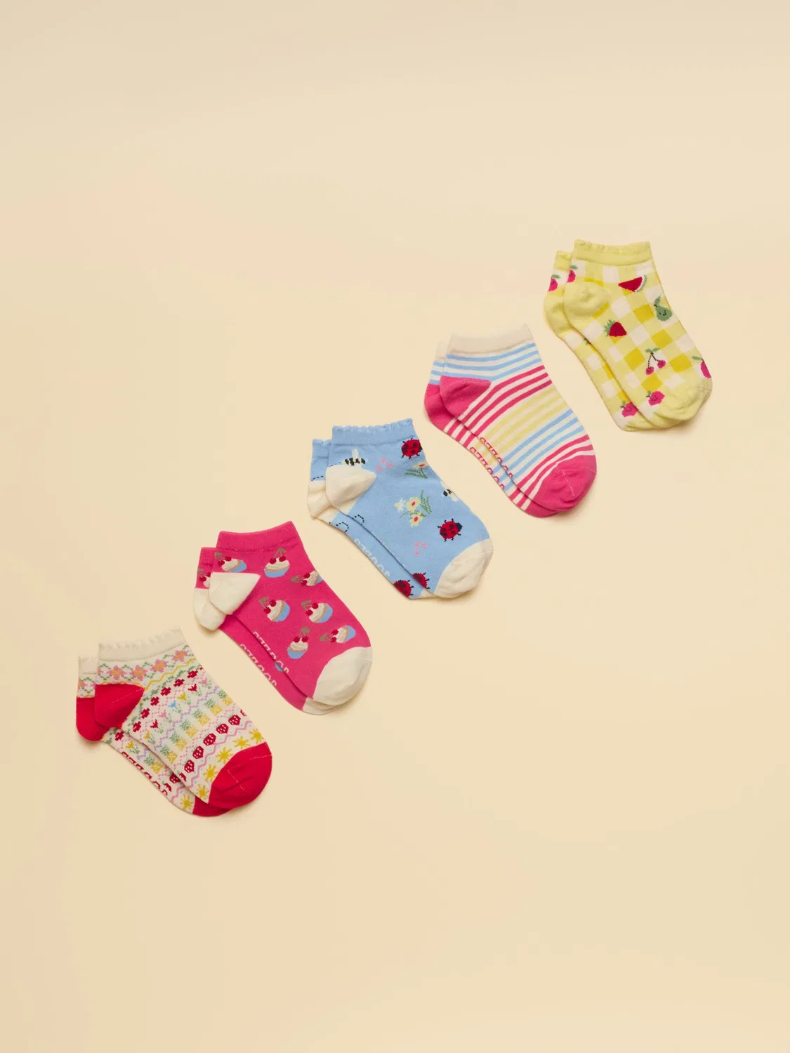 Носки детские Rilla, 5 пар Joules, розовый, желтый