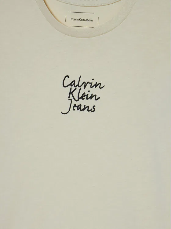 Футболка slim fit Calvin Klein Jeans, кремовый — фото 3