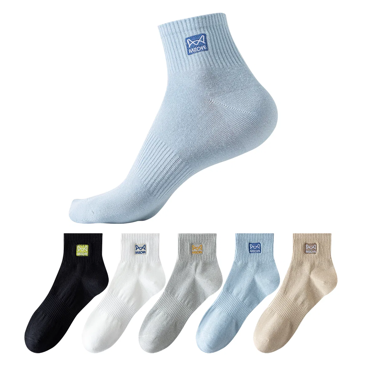 Детские носки-невидимки, комплект из 5 пар, Ankle Socks, MIIOW