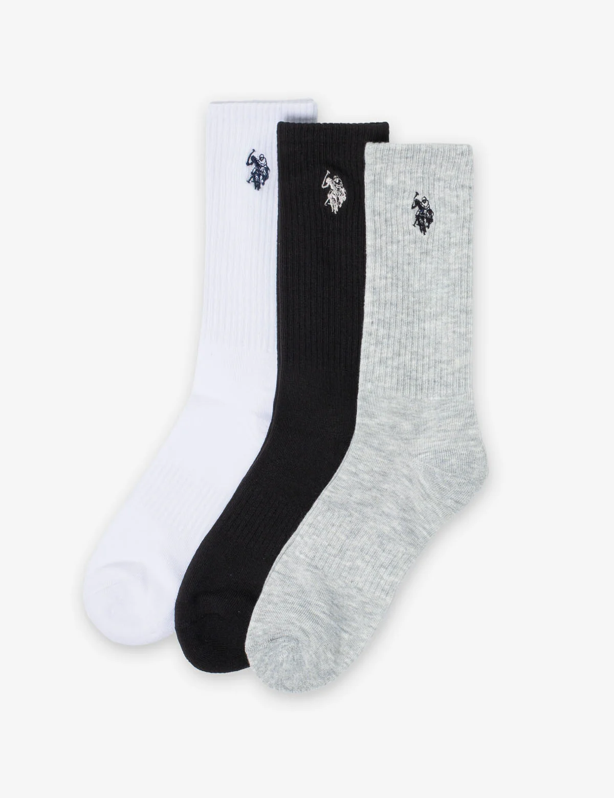 

Комплект носков U.S. Polo Assn Mens Core Assorted Crew, 3 шт, черный/белый/серый