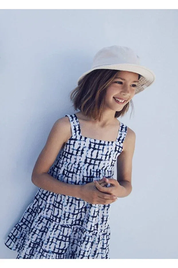 Детское платье для девочек с принтом Mango Kids, Blue