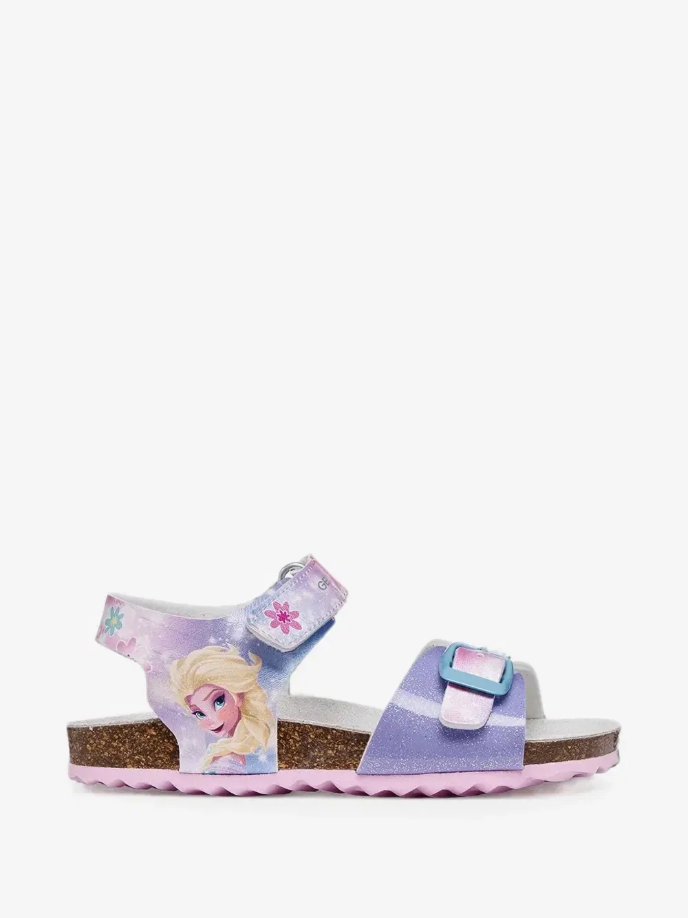 Сандалии Geox Kids X Disney Adriel на липучке с эффектом блеска, фиолетовый — фото 2