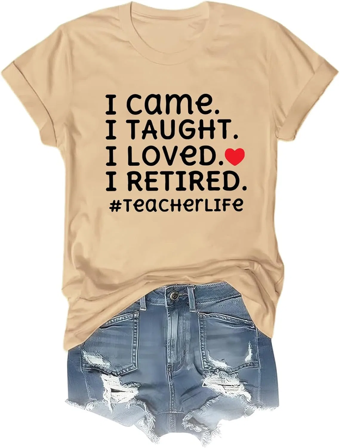 Мужская футболка с принтом I Came I Loved I Retired, Khaki