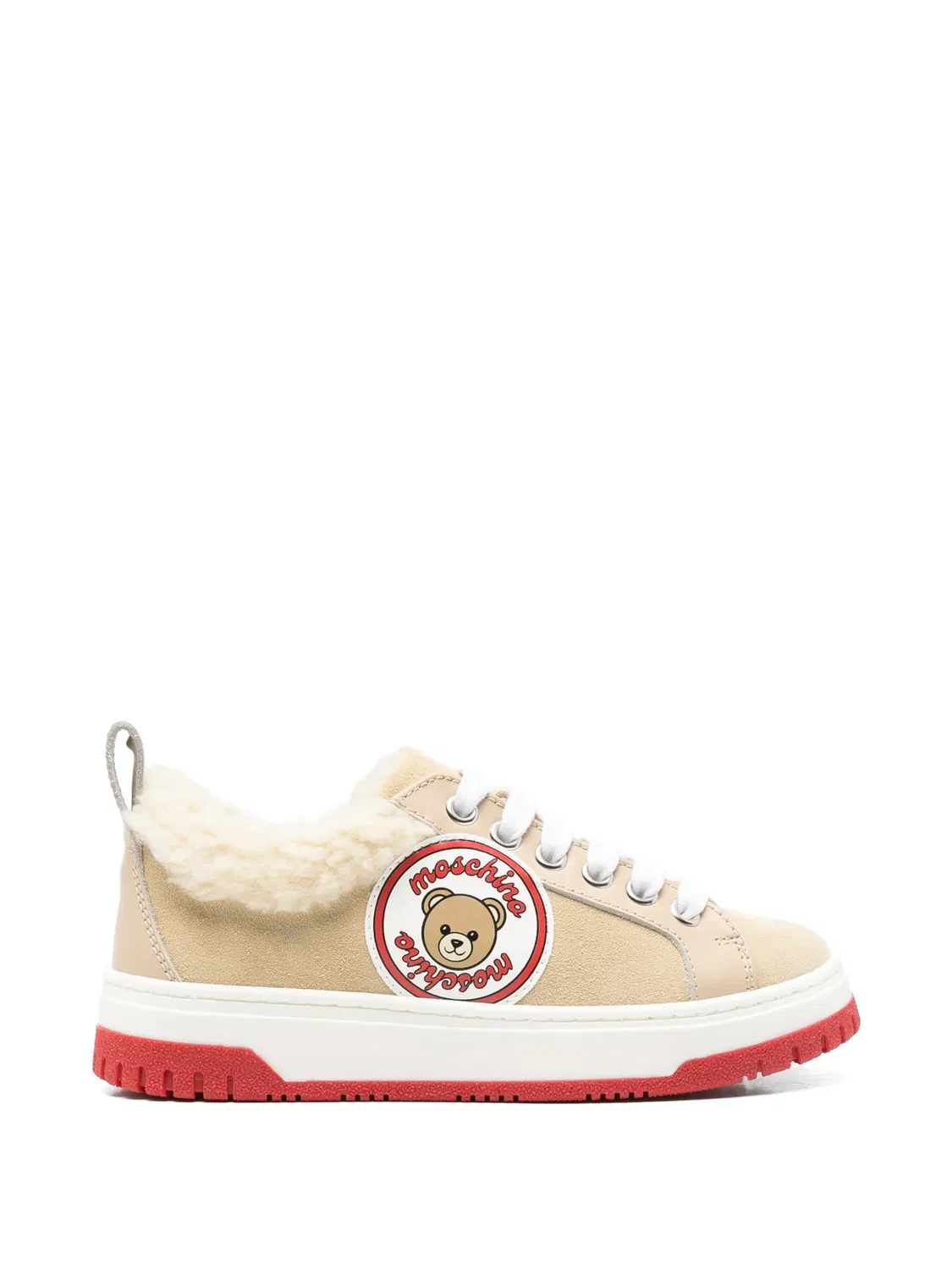 Кроссовки Teddy Bear с отделкой из овчины Moschino, нейтральные