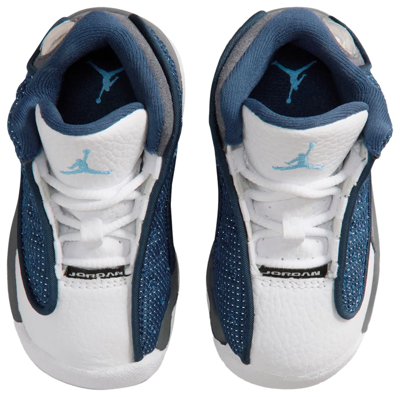 Детские кроссовки для мальчиков с кожаным верхом Jordan Retro 13 Jordan, Navy Grey University Blue — фото 4
