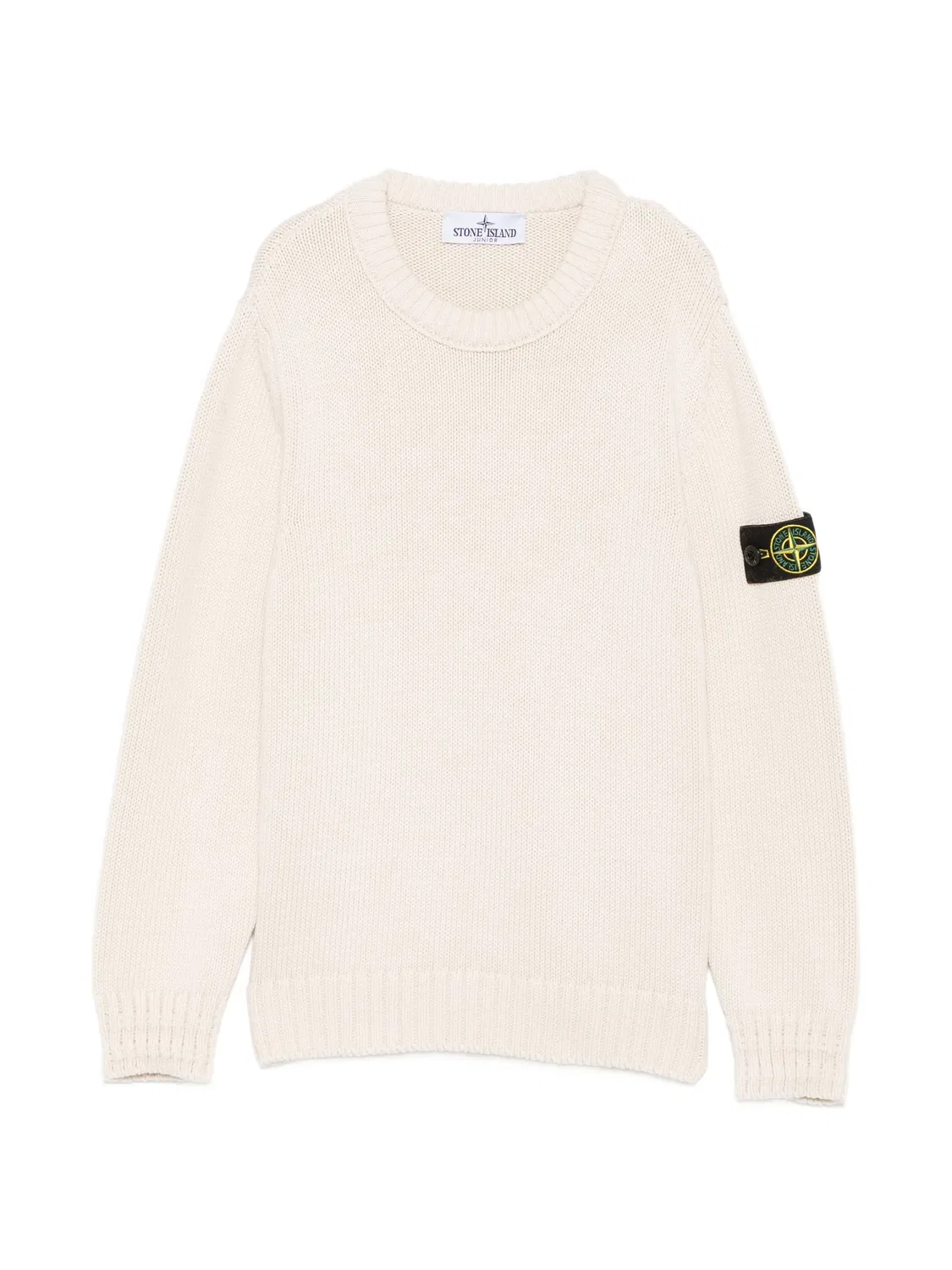 Свитер с нашивкой-логотипом Stone Island Junior, нейтральные цвета