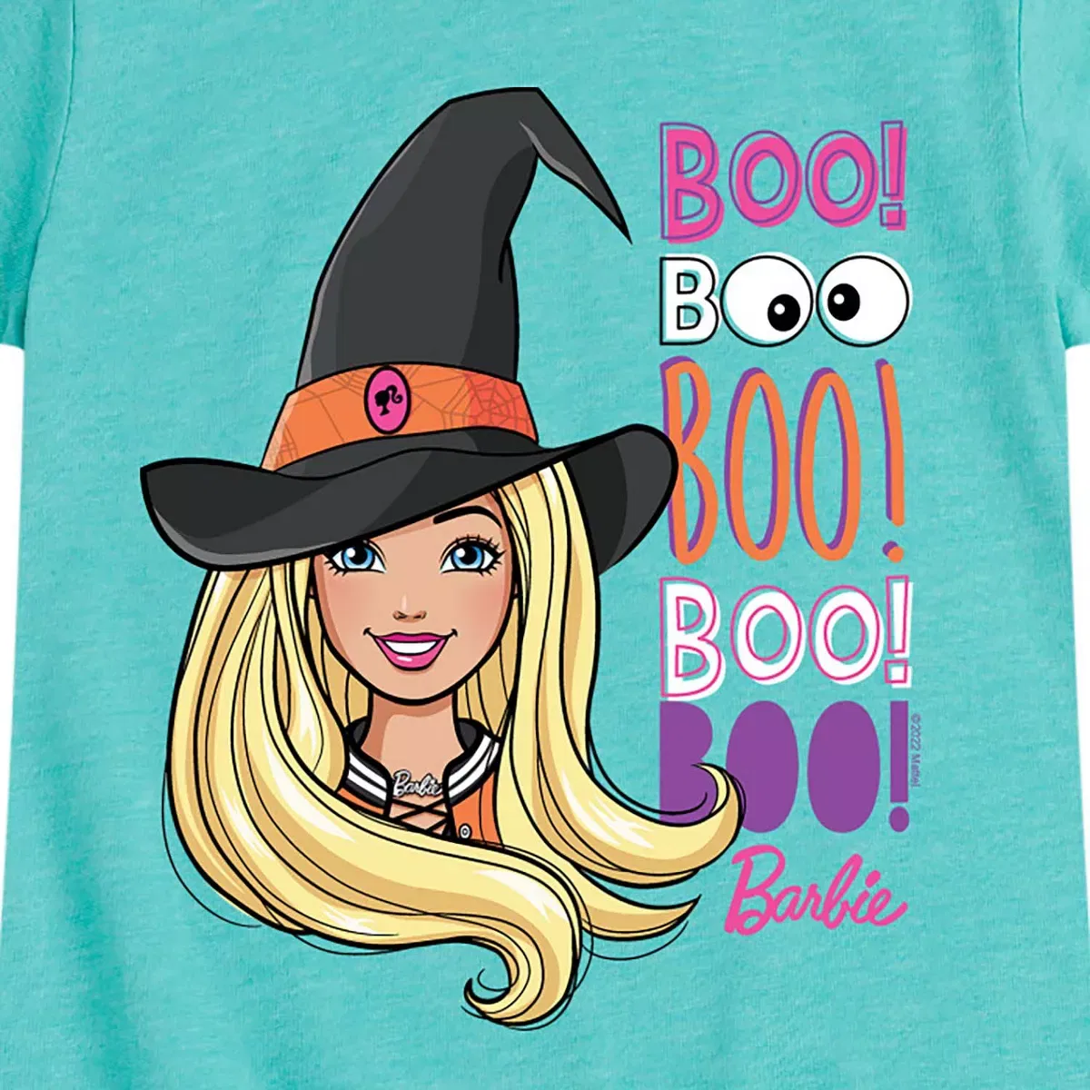 Детское платье-футболка для девочек с принтом Barbie Witch Barbie, Turquoise — фото 2