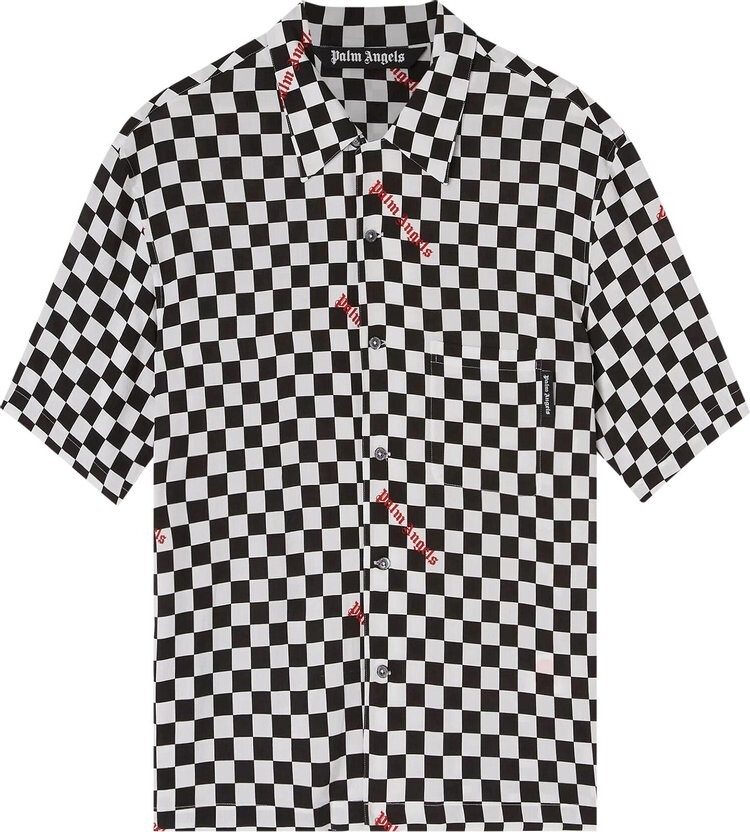 

Рубашка Palm Angels Damier Print Bowling Shirt 'Black/Red', черный