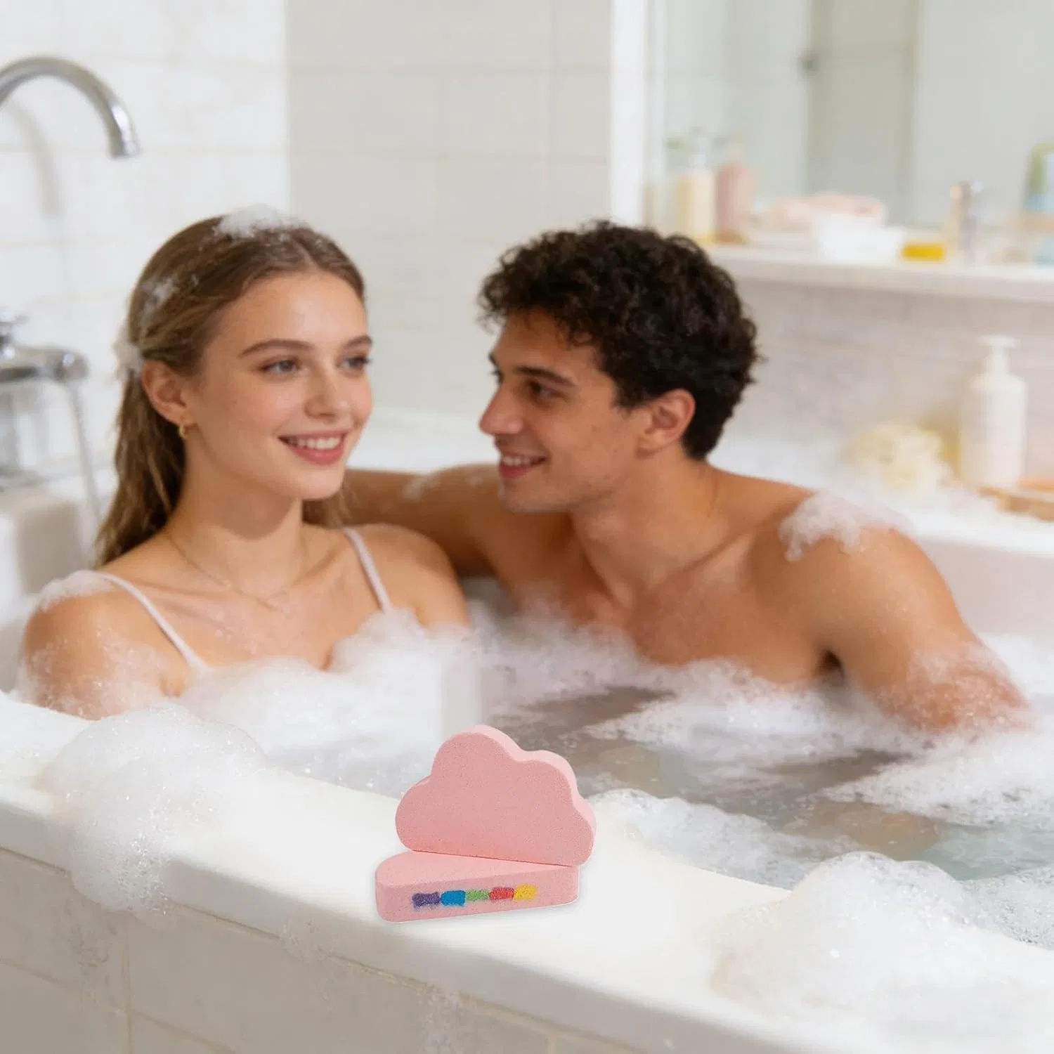 Бомбочки для ванны в форме облака, очищающая пена для тела, 1 шт, Rosa Generisch — фото 2
