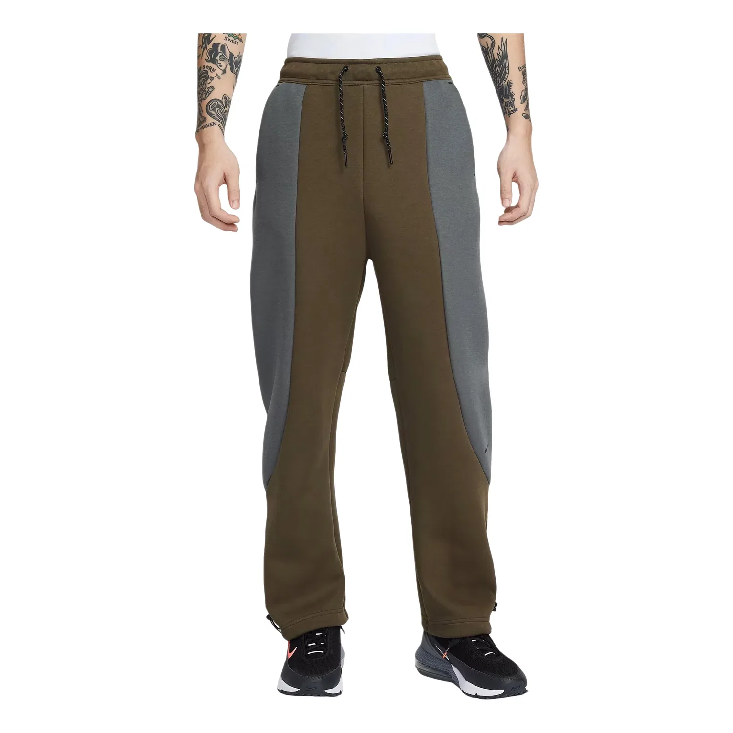 Мужские брюки Tech Color Block Open Hem Fleece Pants 'Dark Hazel Iron Grey Black' Nike, Dark Hazel/Iron Grey/Black